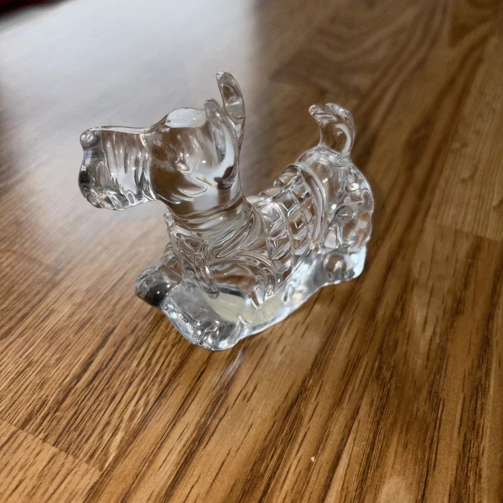 PRINCESS HOUSE ROCKING SCOTTIE DOG Germany Crystal Treasures Clear Paperweight